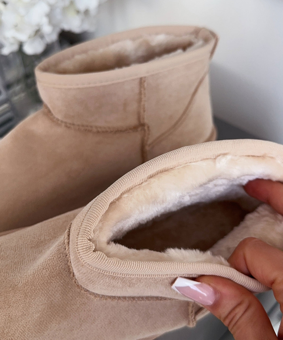 Nina | Stivaletti con plateau foderati beige