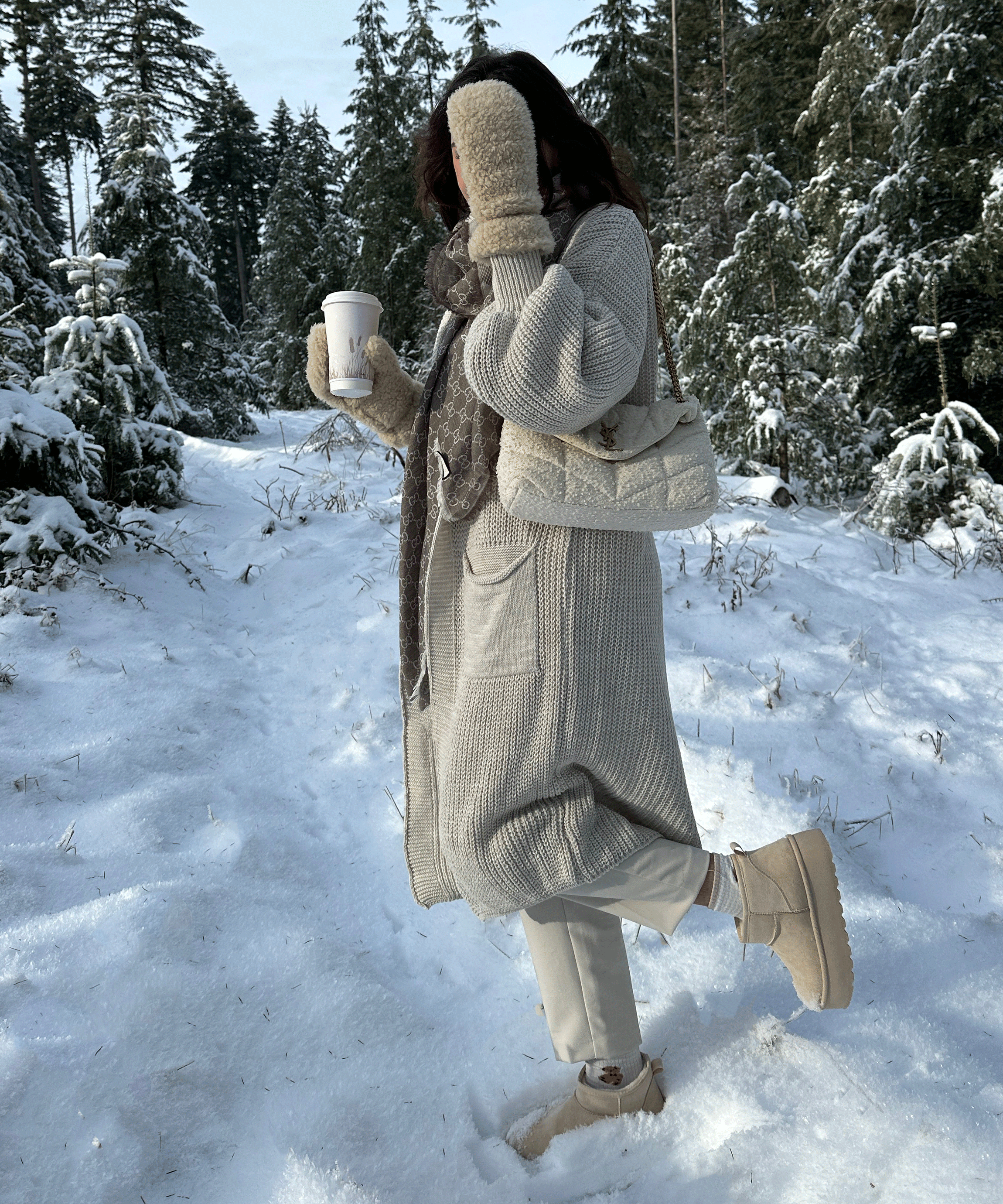 Nina | Stivaletti con plateau foderati beige