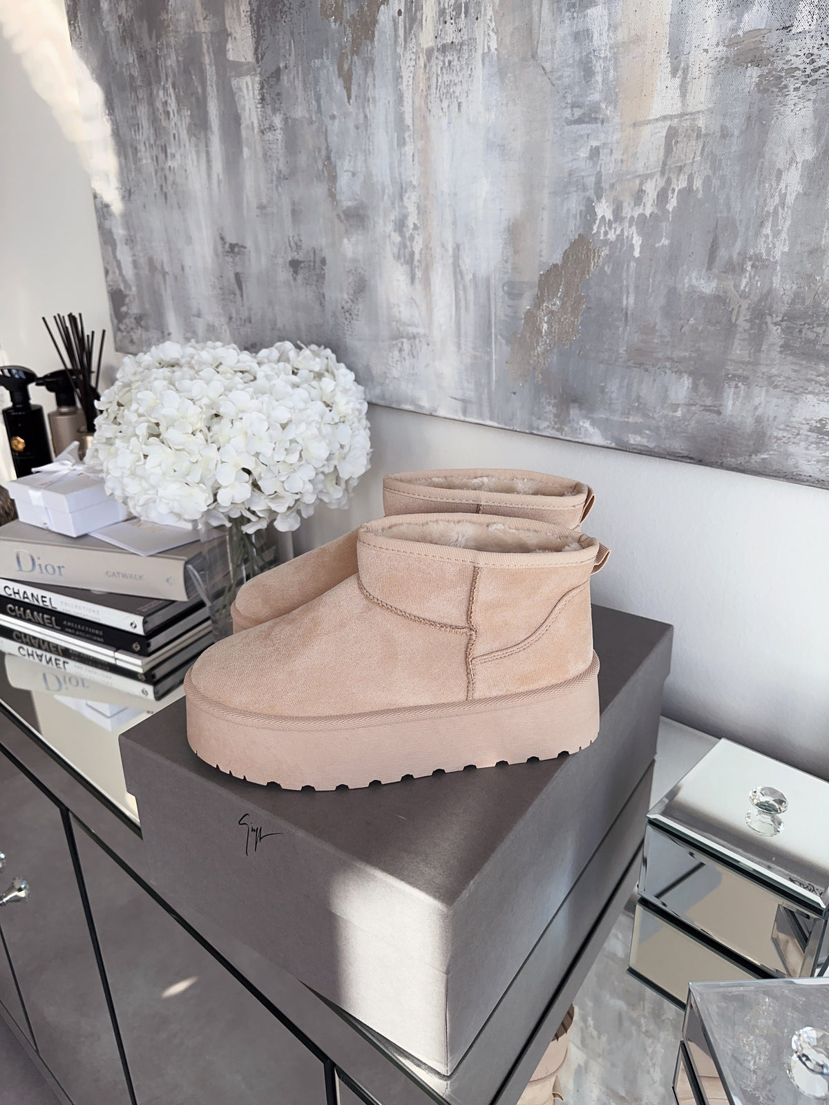 Nina | Stivaletti con plateau foderati beige