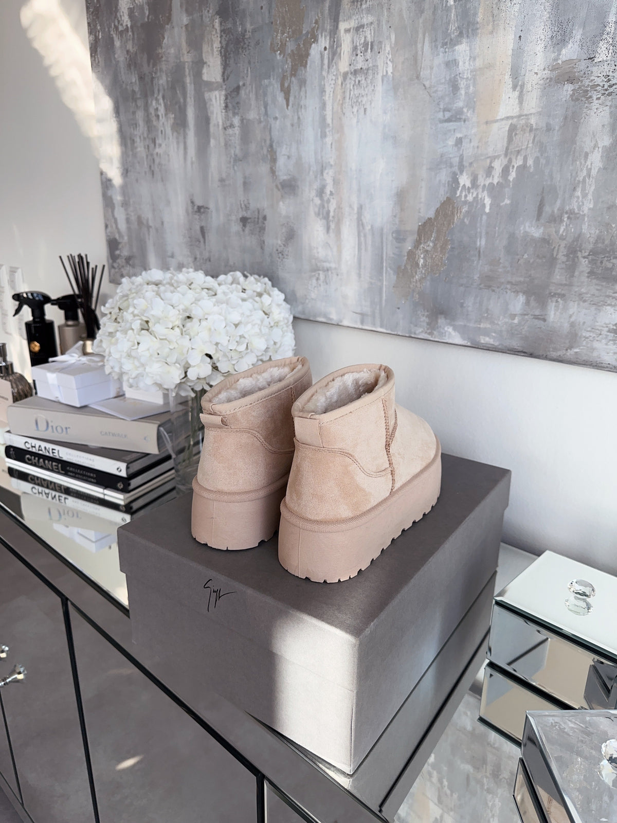 Nina | Stivaletti con plateau foderati beige