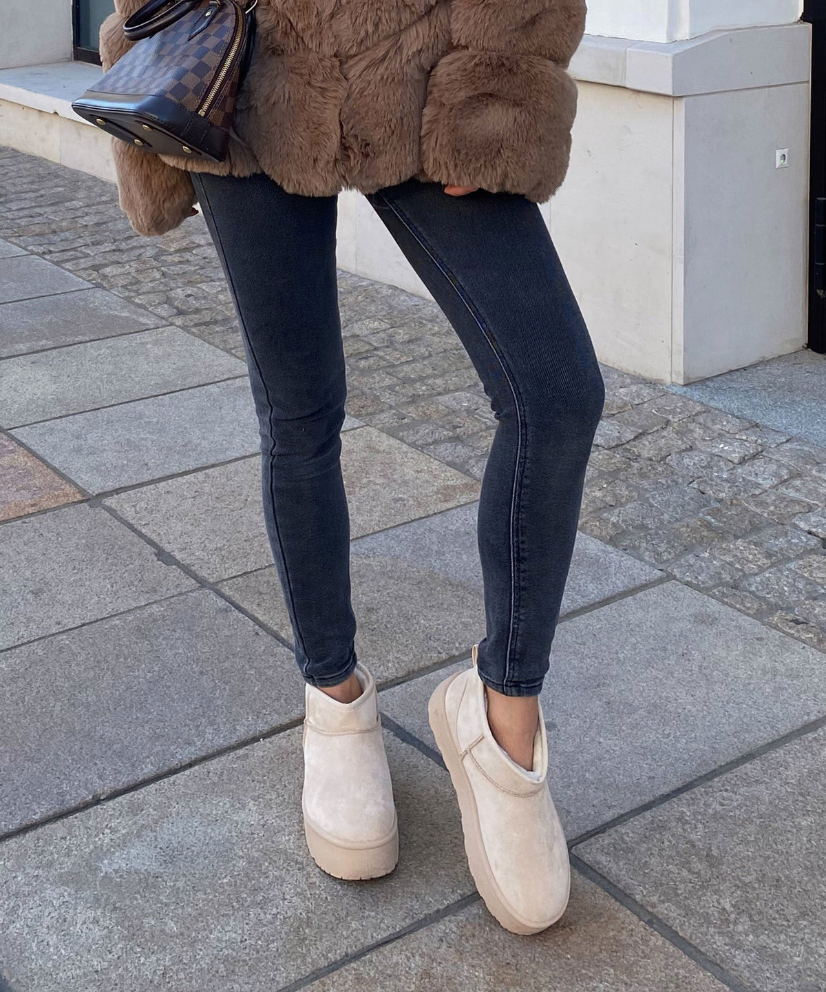 Nina | Stivaletti con plateau foderati beige