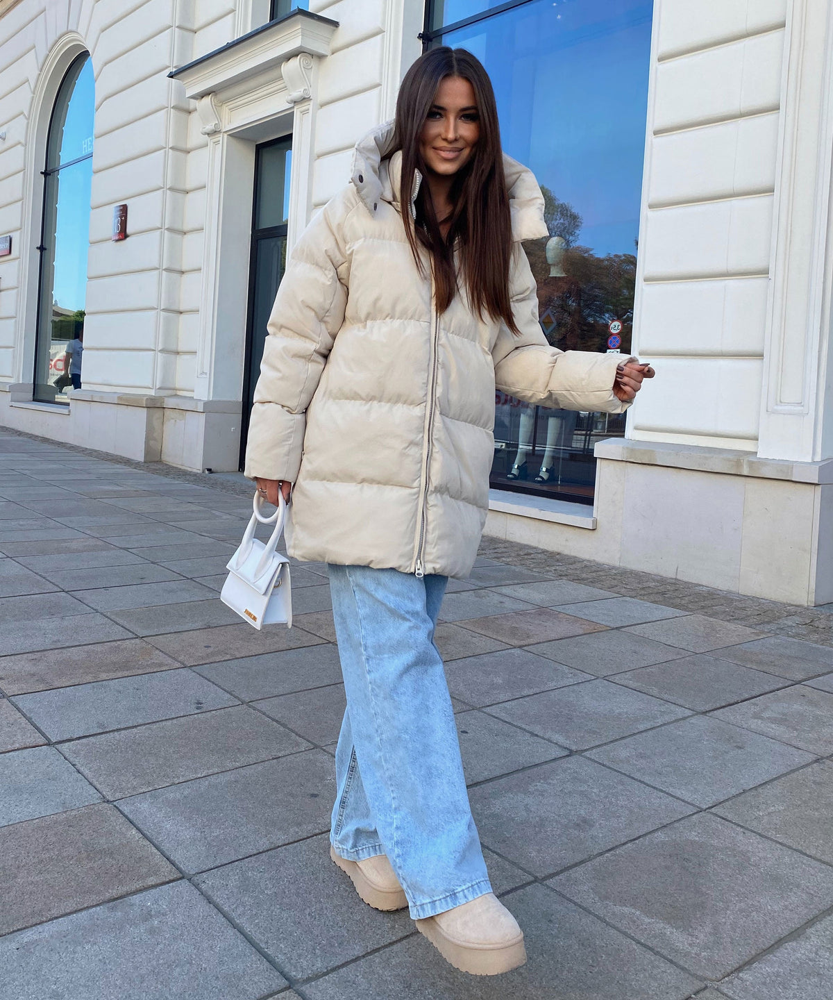 Nina | Stivaletti con plateau foderati beige