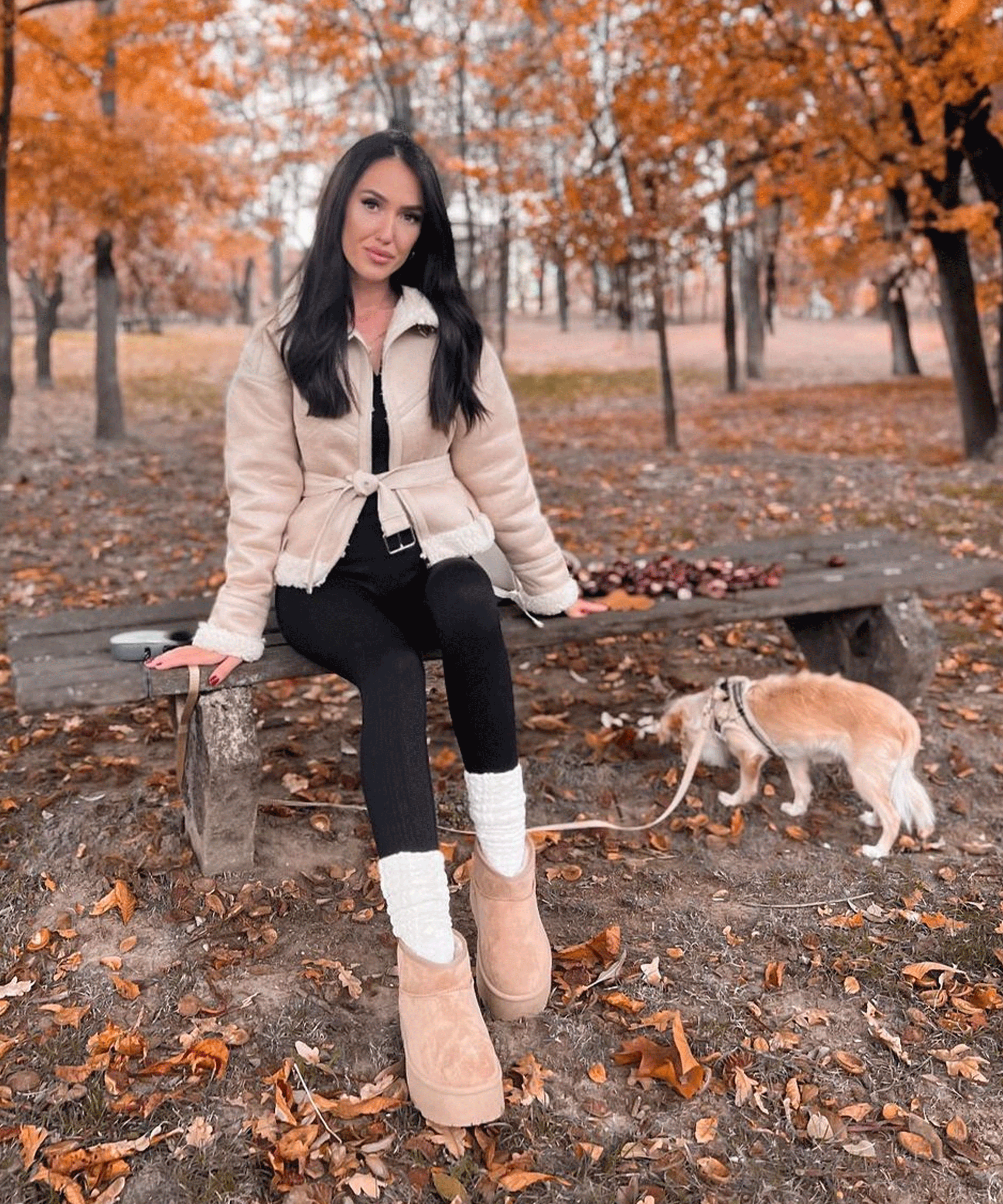 Nina | Stivaletti con plateau foderati cammello