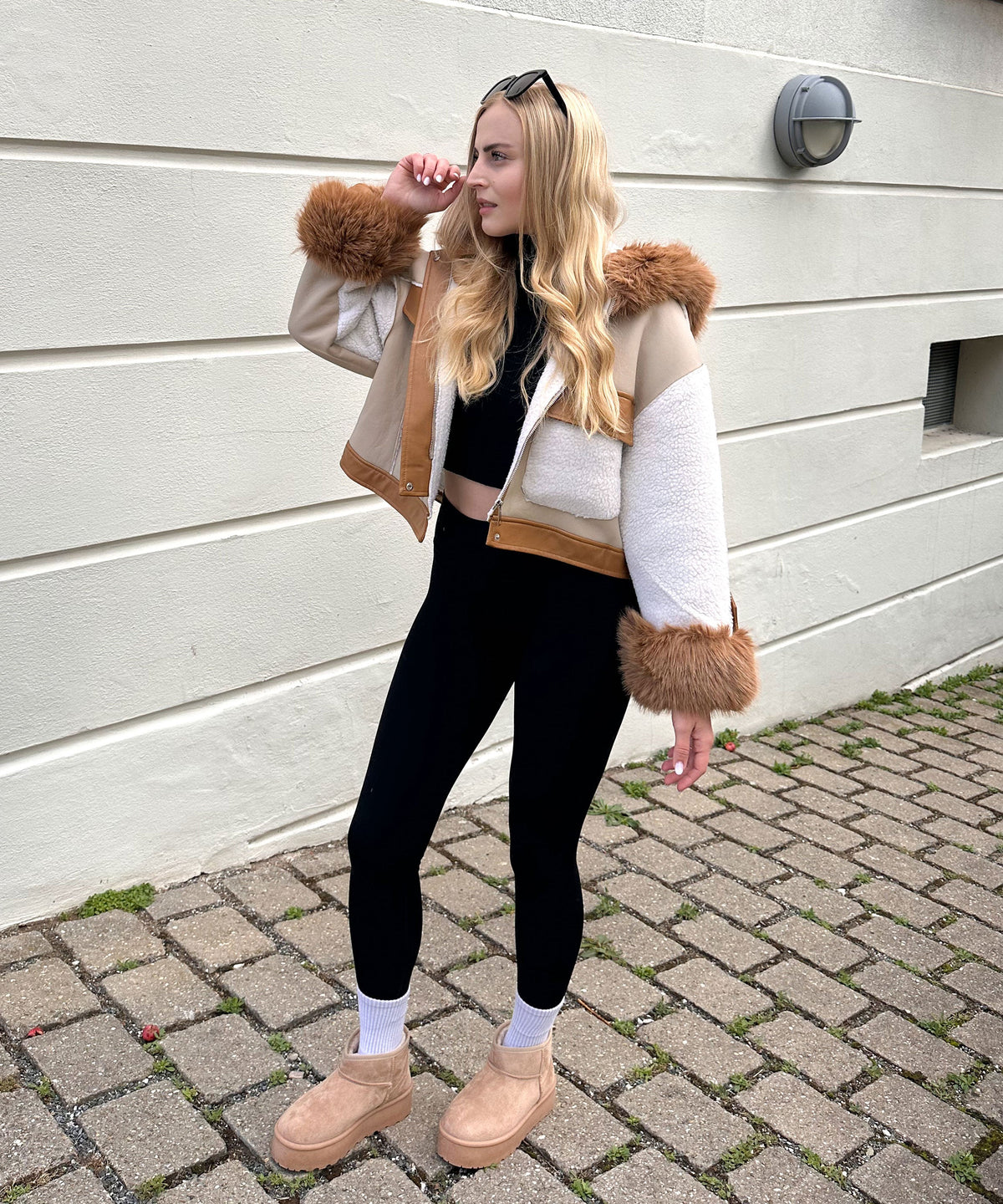 Nina | Stivaletti con plateau foderati cammello
