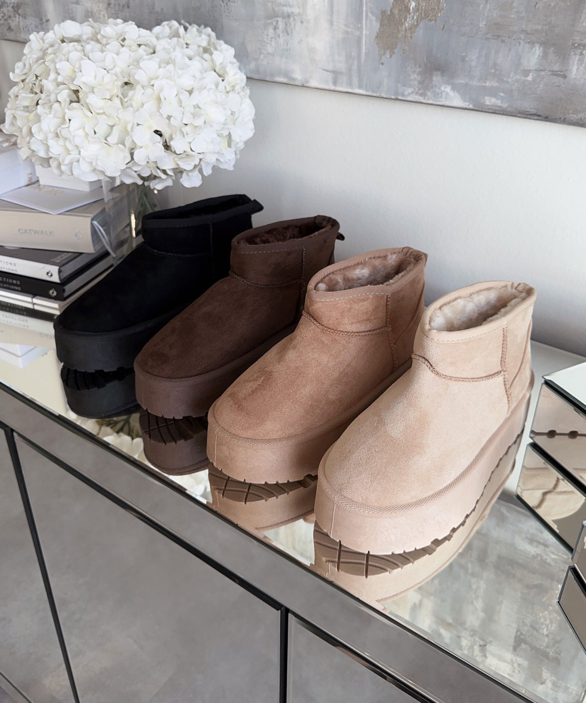 Nina | Stivaletti con plateau foderati cammello