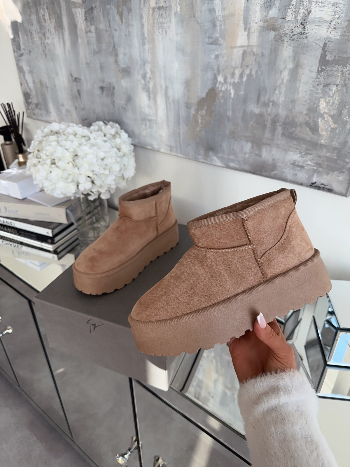 Nina | Stivaletti con plateau foderati cammello