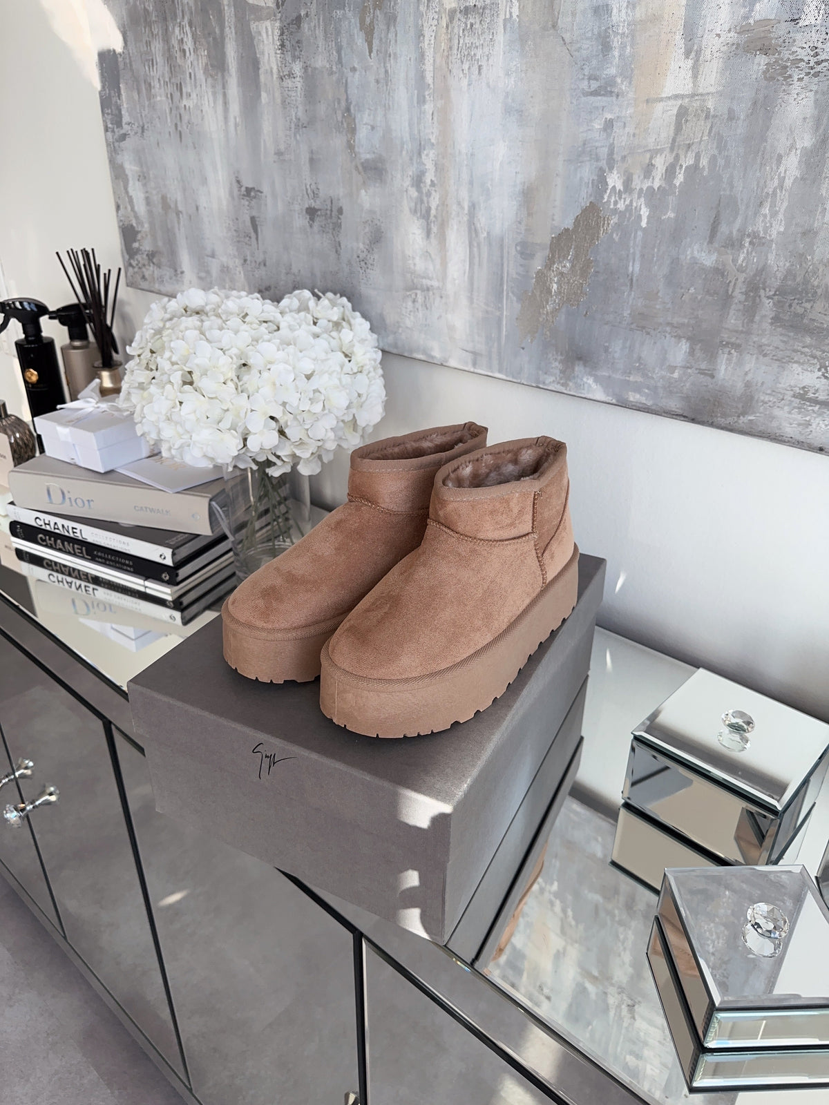 Nina | Stivaletti con plateau foderati cammello