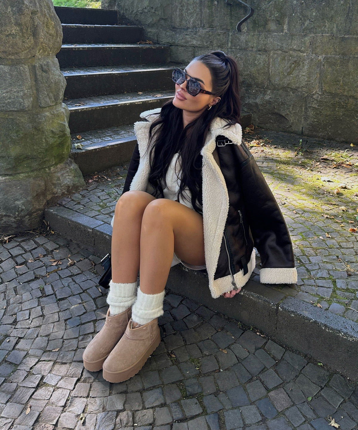 Nina | Stivaletti con plateau foderati cammello
