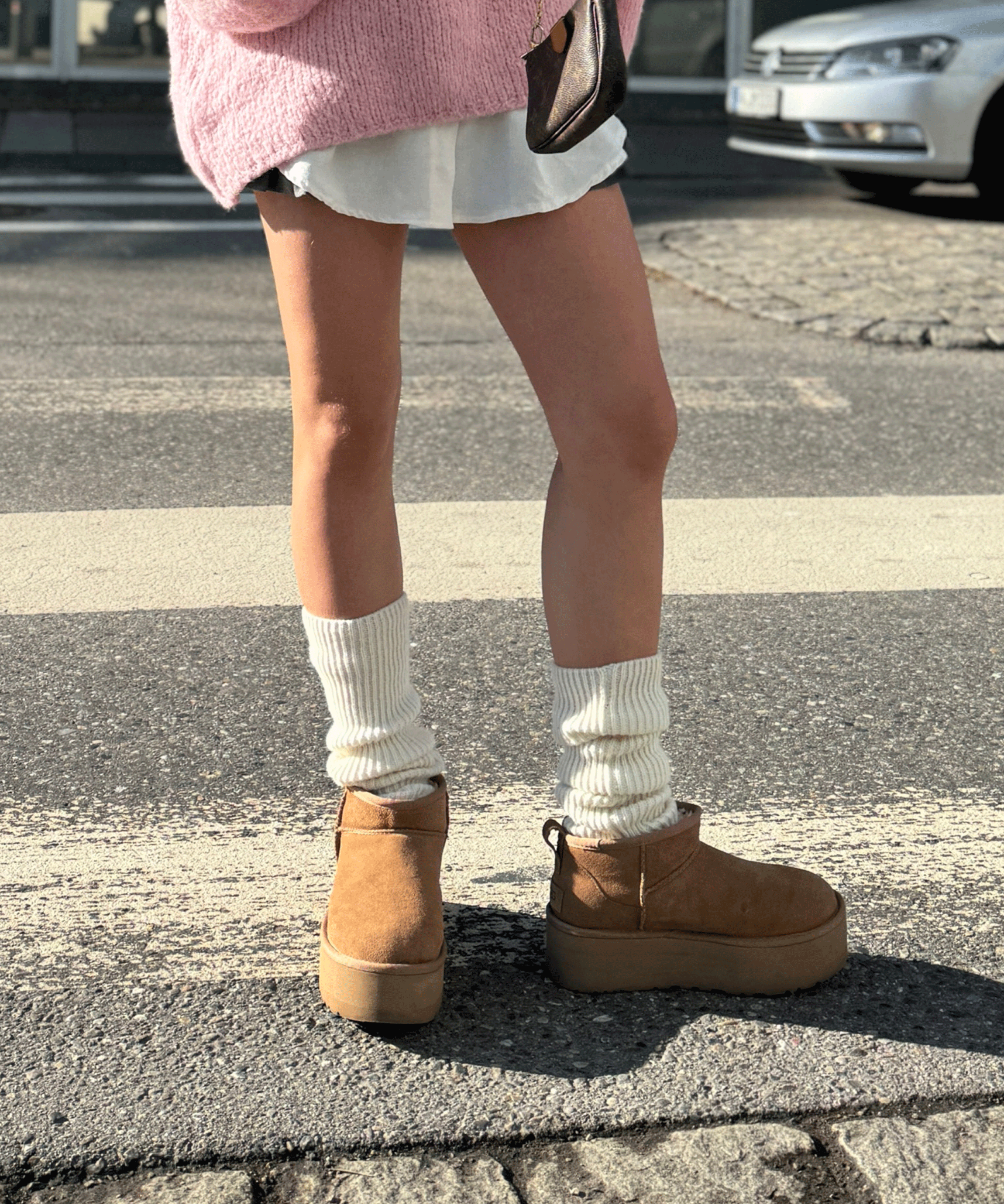 Nina | Stivaletti con plateau foderati castagna