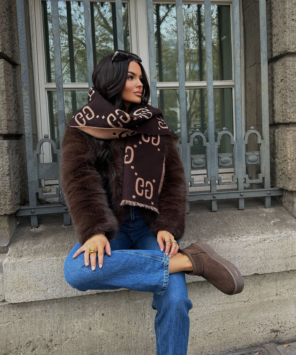 Nina | Stivaletti con plateau foderati marrone scuro