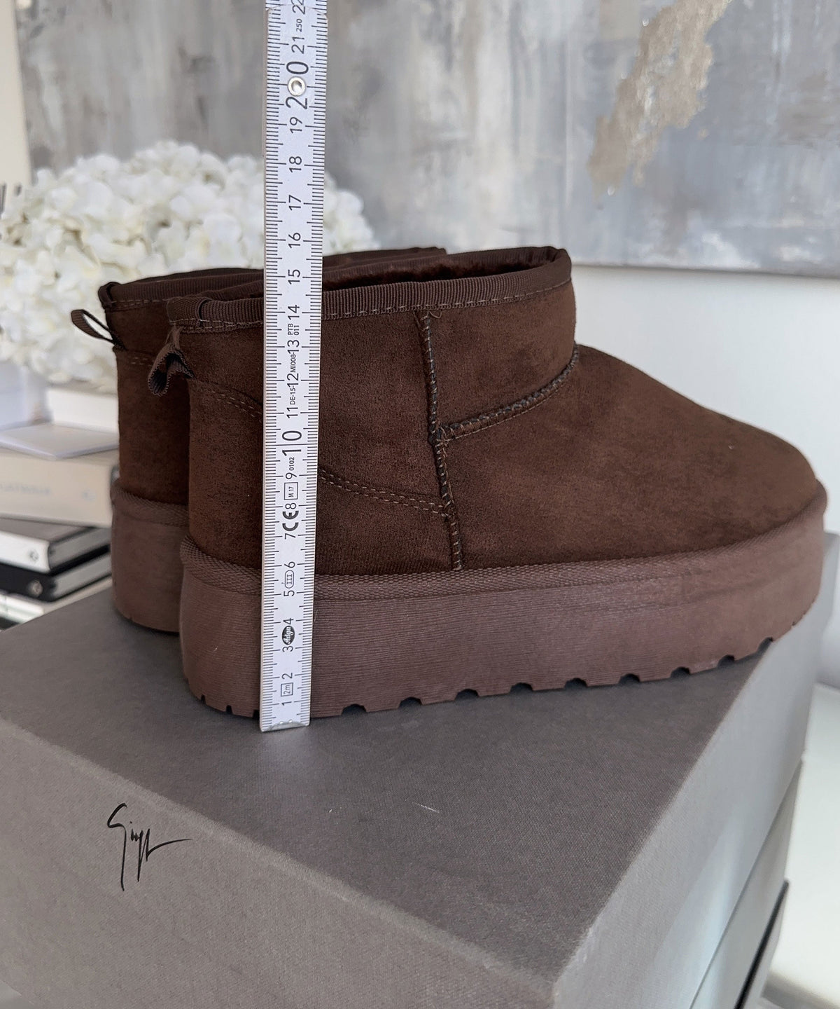 Nina | Stivaletti con plateau foderati marrone scuro