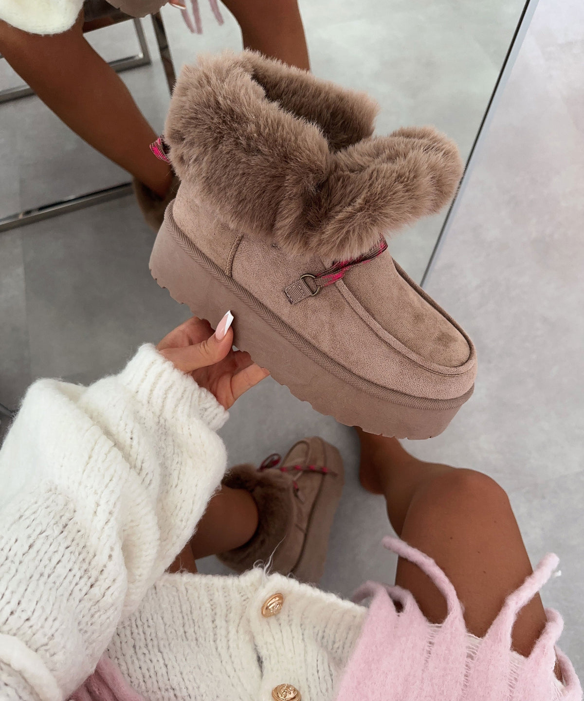Randa | Doposci foderati in pelliccia beige