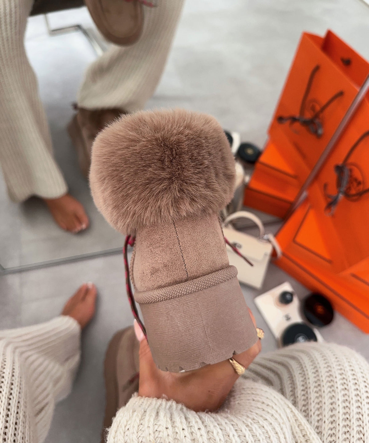 Randa | Doposci foderati in pelliccia beige