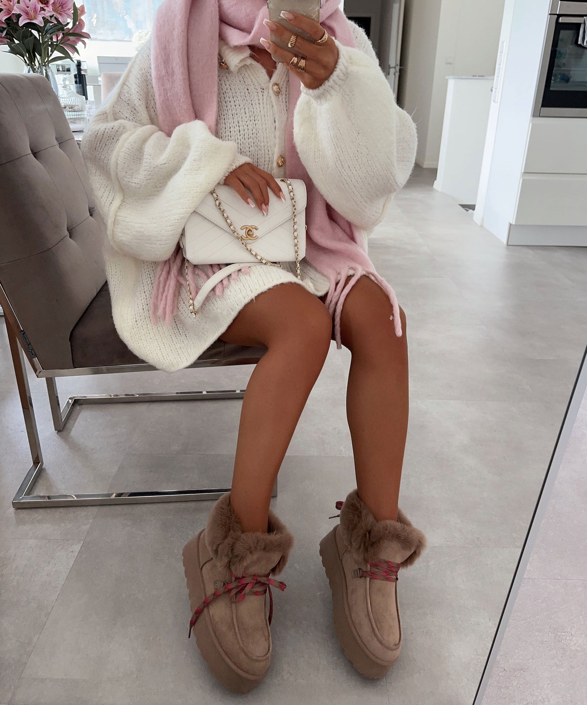 Randa | Doposci foderati in pelliccia beige