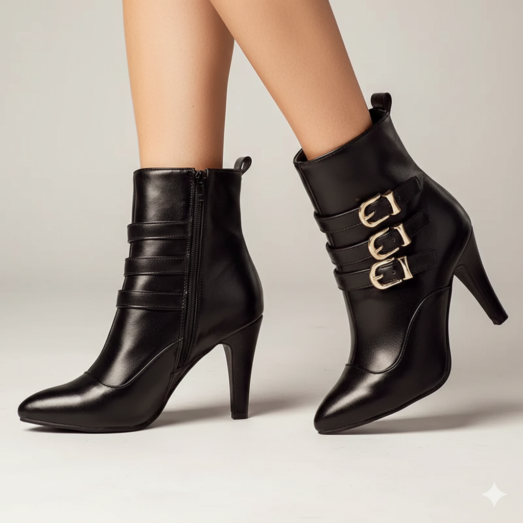 Arden – Stivaletti con tre cinturini e fibbie