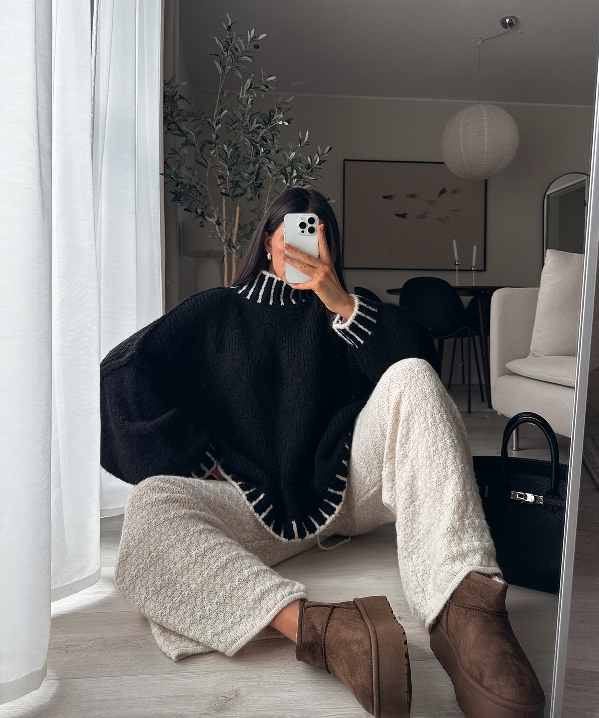 Nina | Stivaletti con plateau foderati marrone scuro