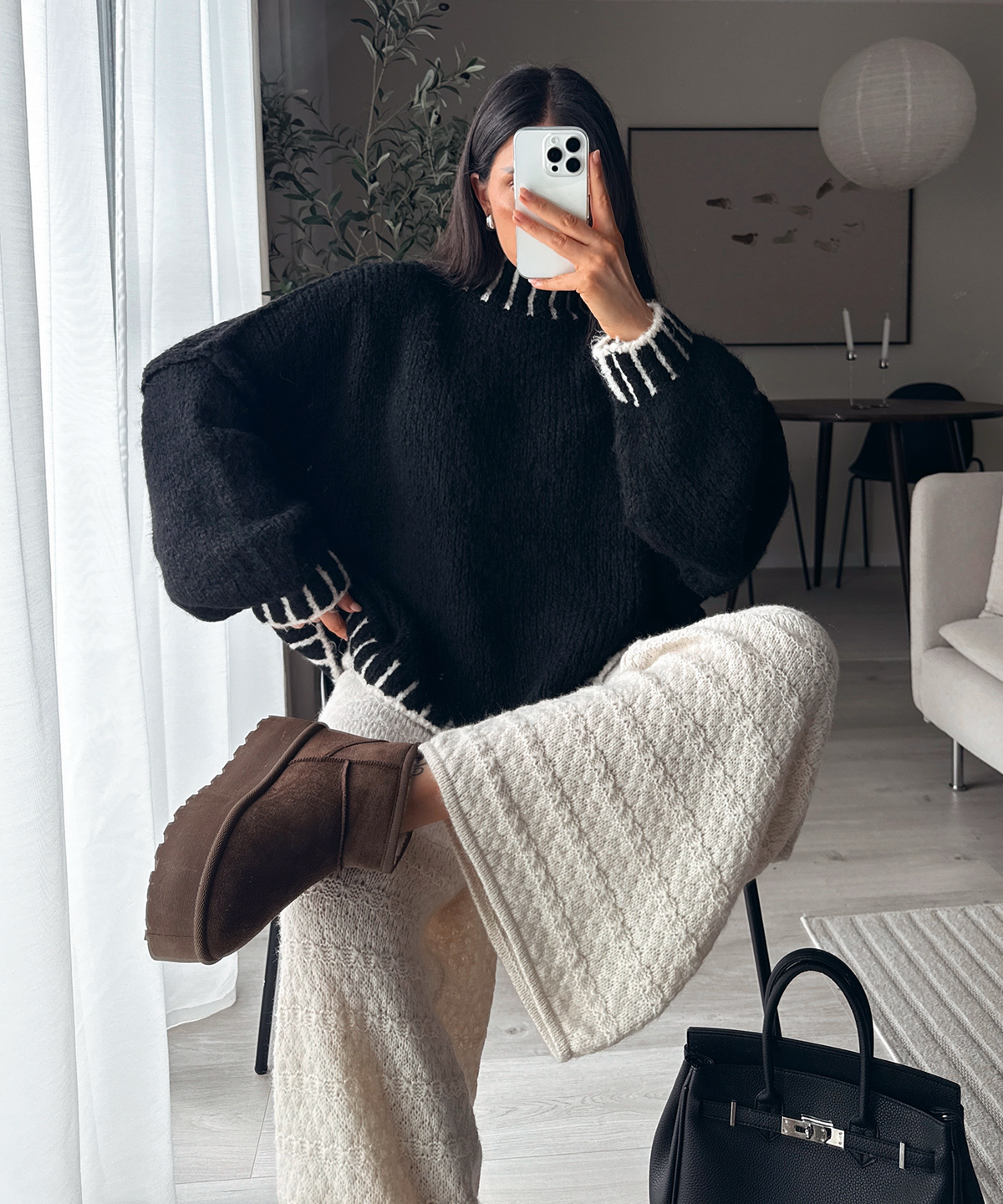 Nina | Stivaletti con plateau foderati marrone scuro