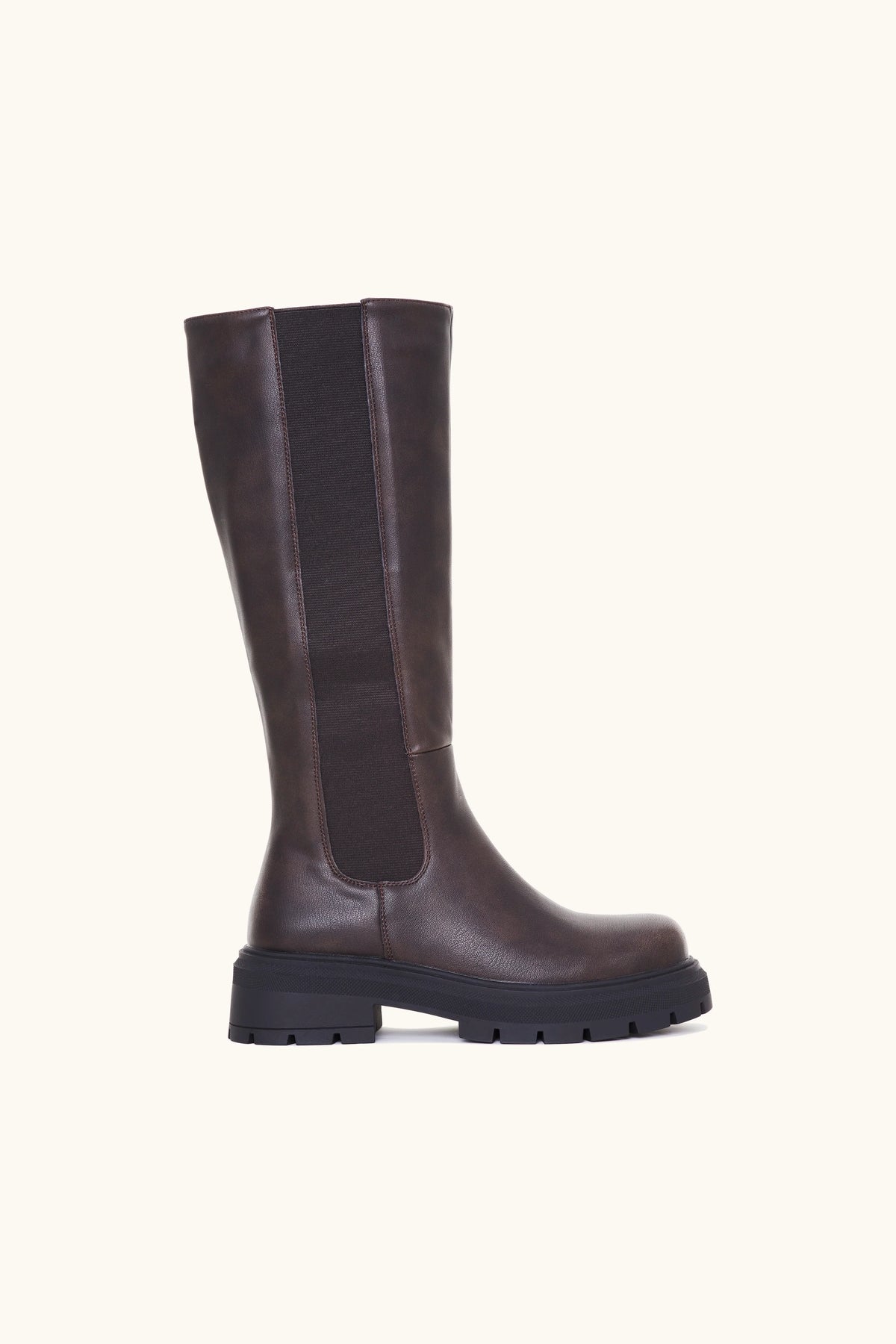 Stivali chunky marroni al ginocchio