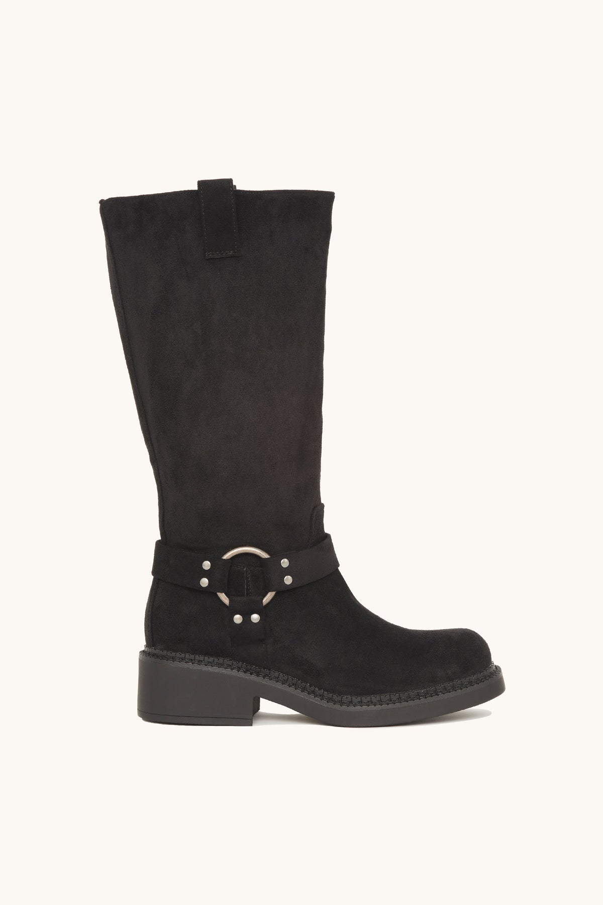 Stivali biker neri effetto scamosciato – Bonnie