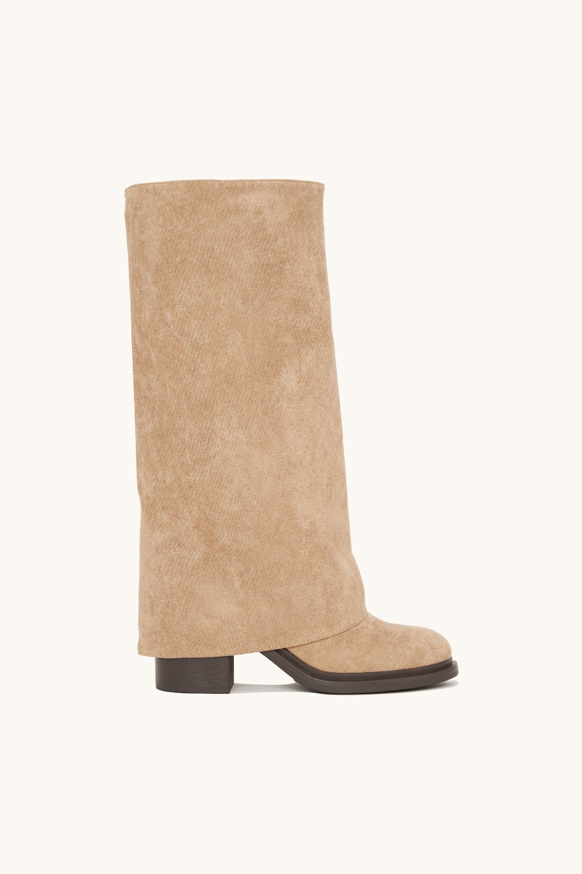 Stivali alti beige effetto scamosciato – Ivy