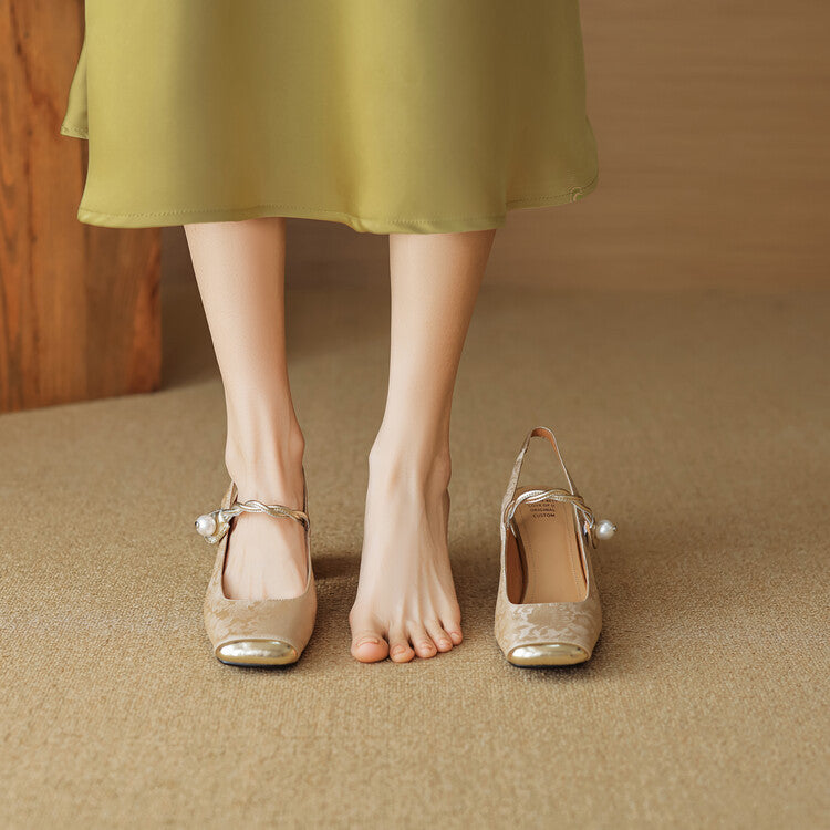 Regina | Slingback effetto broccato