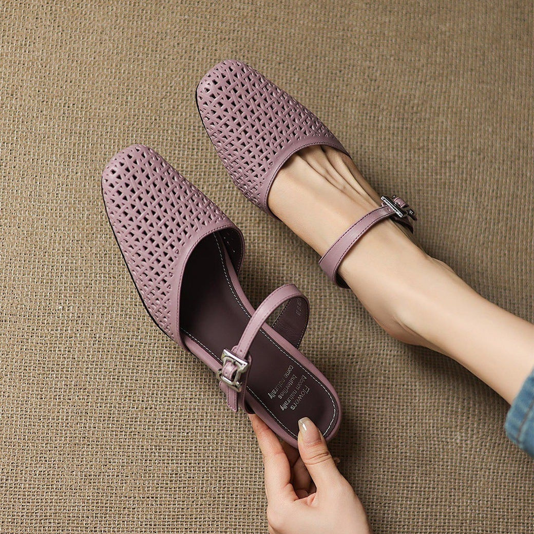 Nilda | Mules in vera pelle traforata