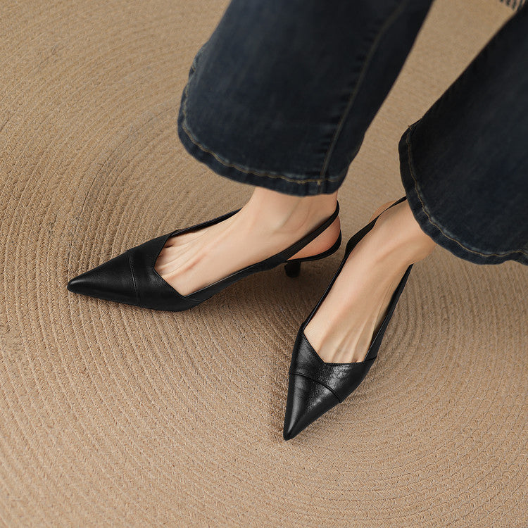 Myla | Slingback in vera pelle con tacco a matita