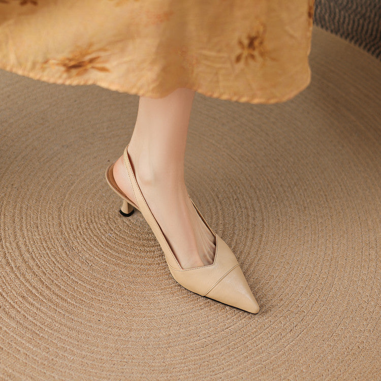 Myla | Slingback in vera pelle con tacco a matita