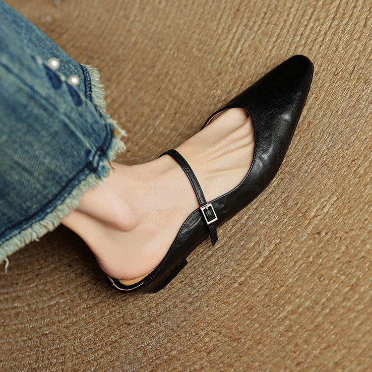 Thalia | Mules in vera pelle con cinturino