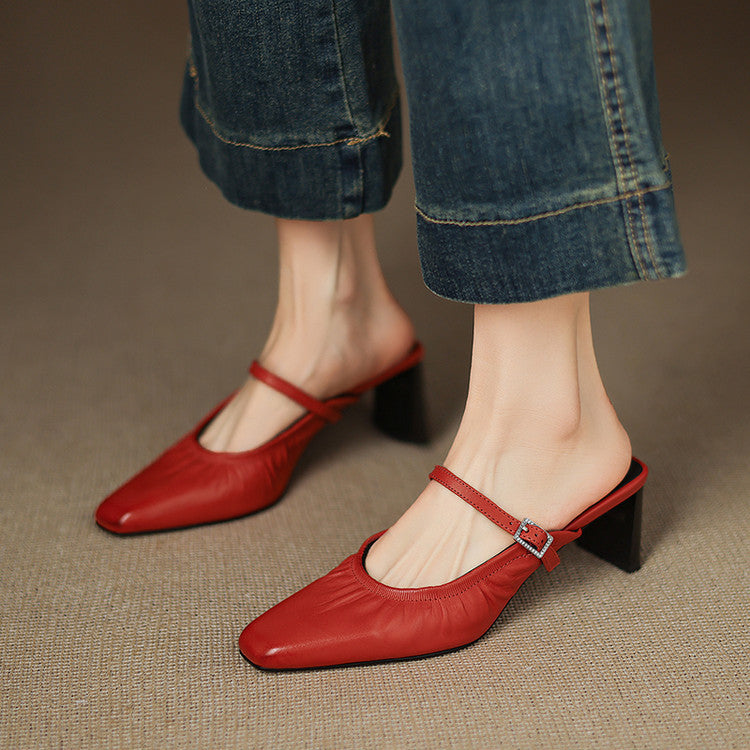 Vanya | Mules Mary Jane in vera pelle