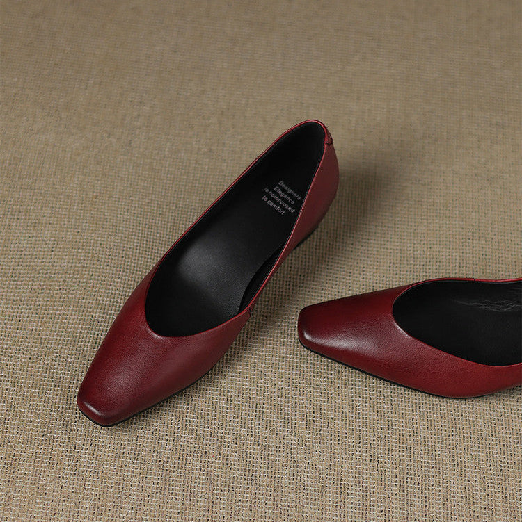 Aldina | Ballerine in vera pelle con zeppa