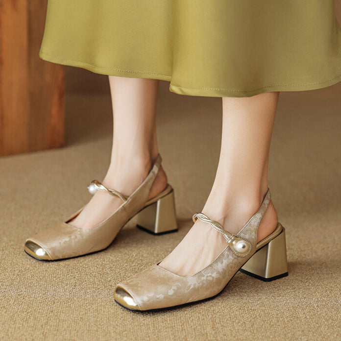 Regina | Slingback effetto broccato