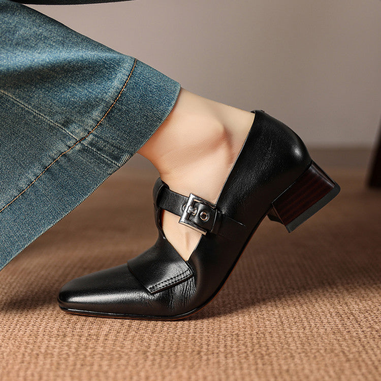 June | Scarpe in vera pelle con cinturino a T