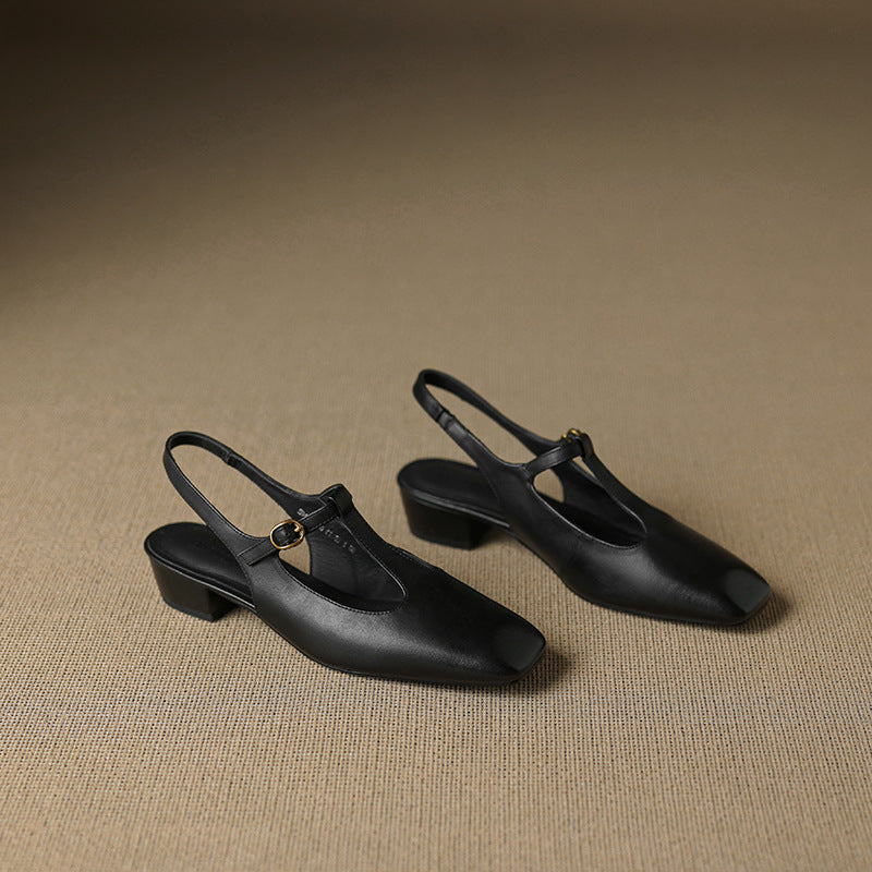 Jessi | Slingback in vera pelle con cinturino a T