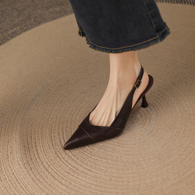 Myla | Slingback in vera pelle con tacco a matita