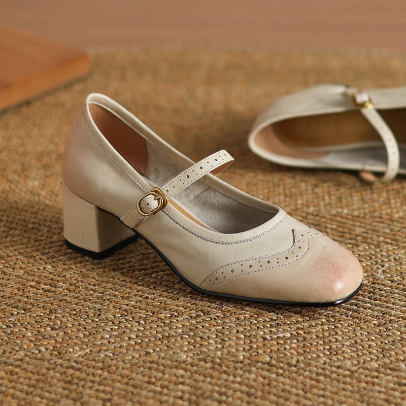 Harel | Mary Jane brogue in vera pelle