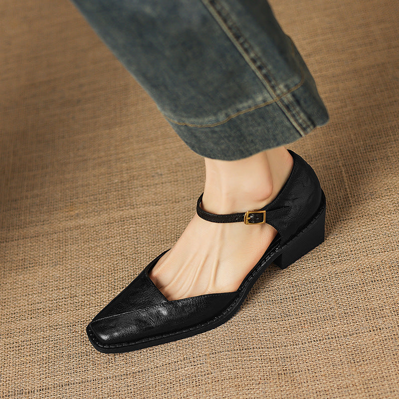 Anna | Mary Jane in vera pelle con plateau