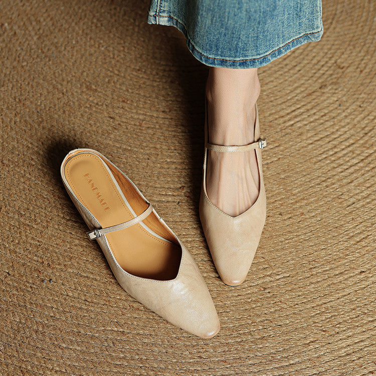Thalia | Mules in vera pelle con cinturino
