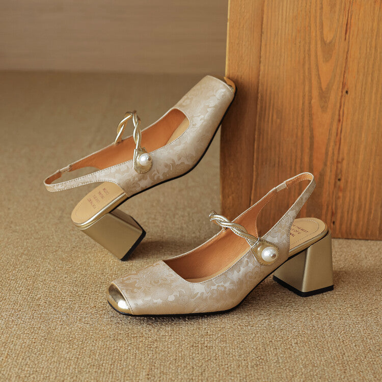 Regina | Slingback effetto broccato