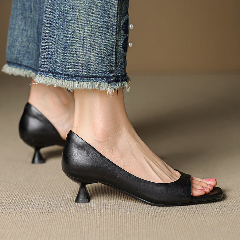 Celin | Décolleté peep-toe con tacco kitten