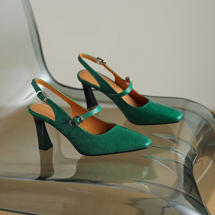 Ezzy | Slingback in vera pelle con doppio cinturino