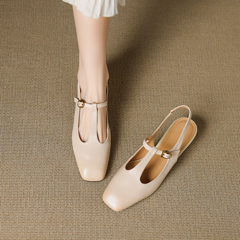 Jessi | Slingback in vera pelle con cinturino a T