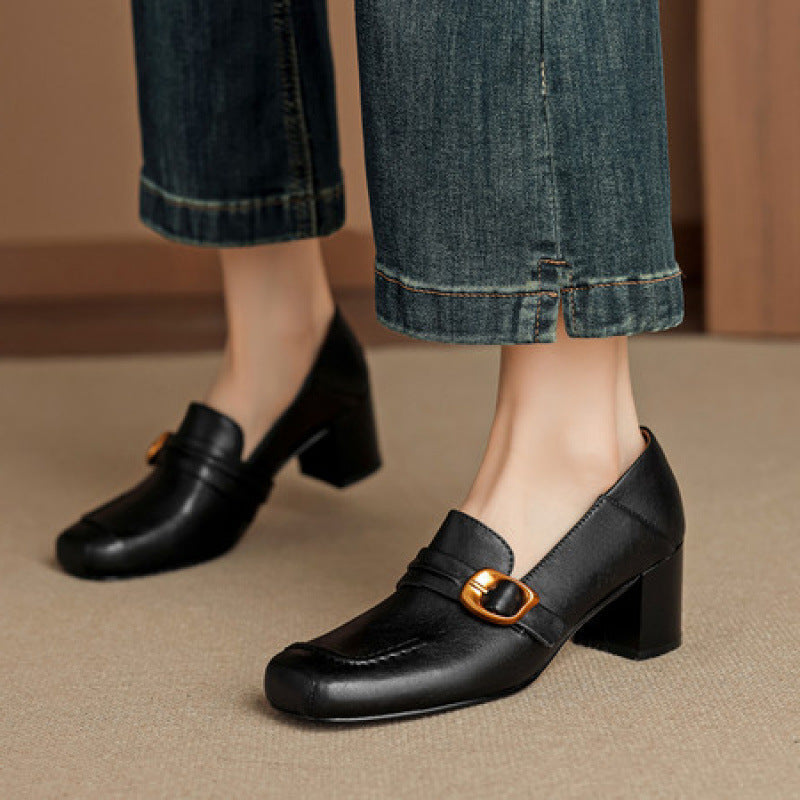 Sazia | Mocassini in vera pelle con tacco