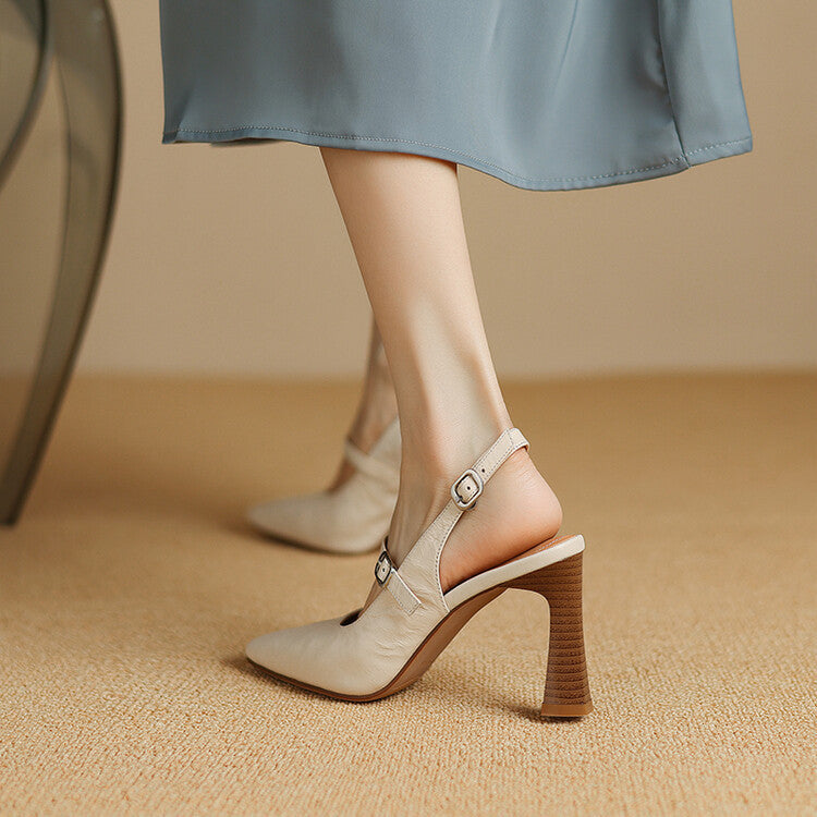 Ezzy | Slingback in vera pelle con doppio cinturino