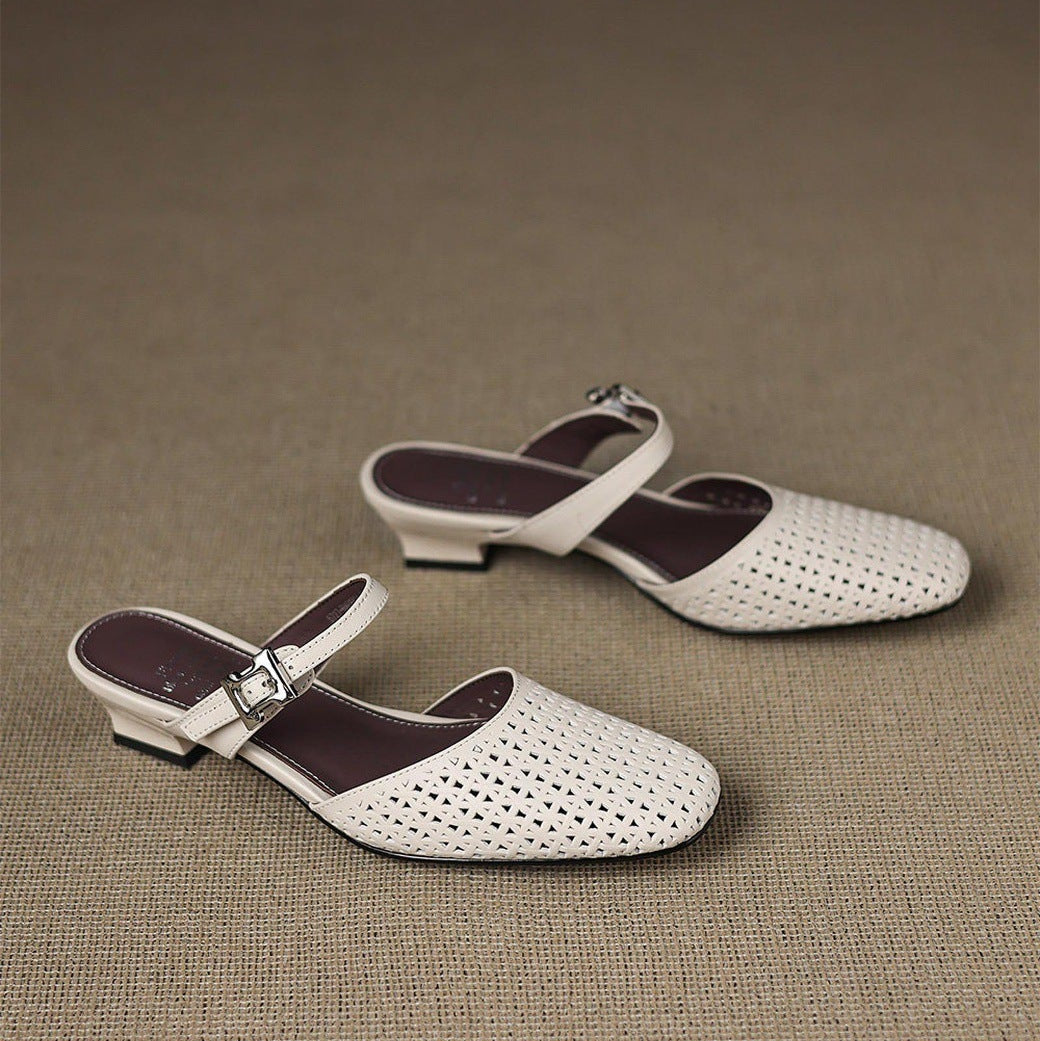 Nilda | Mules in vera pelle traforata