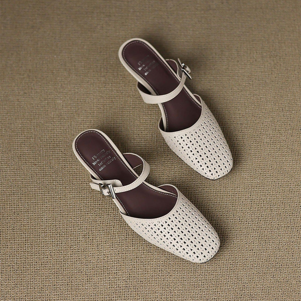 Nilda | Mules in vera pelle traforata
