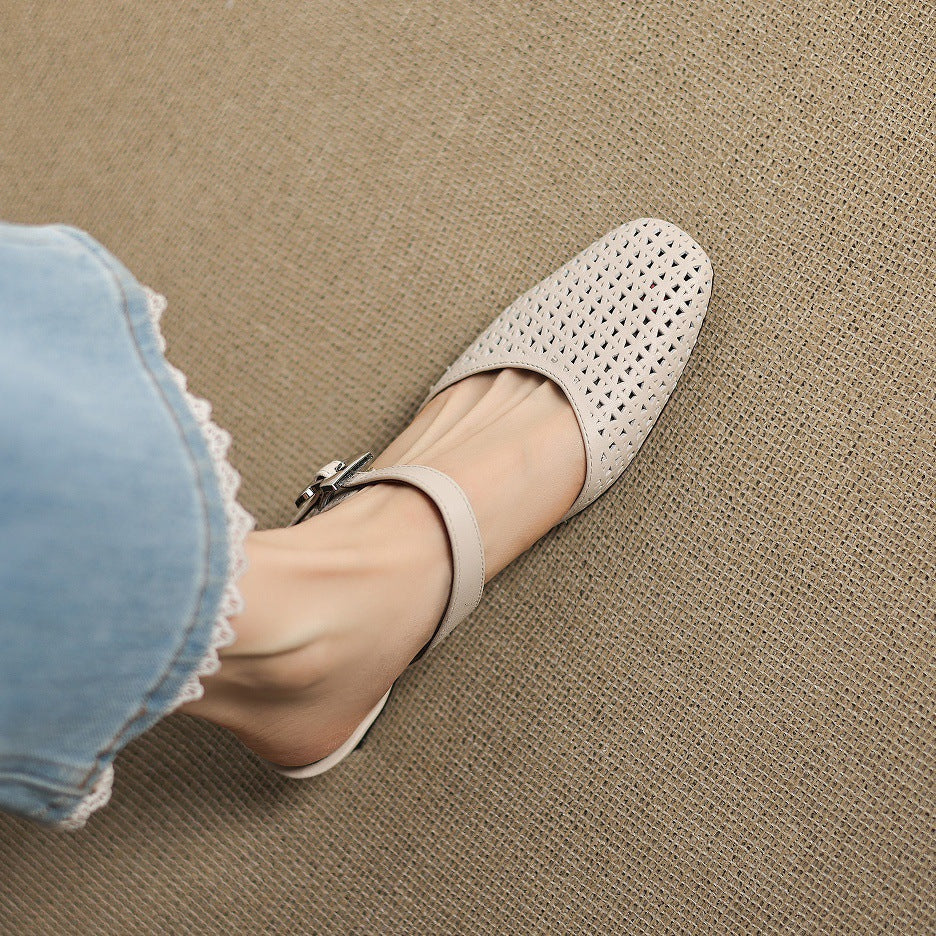 Nilda | Mules in vera pelle traforata
