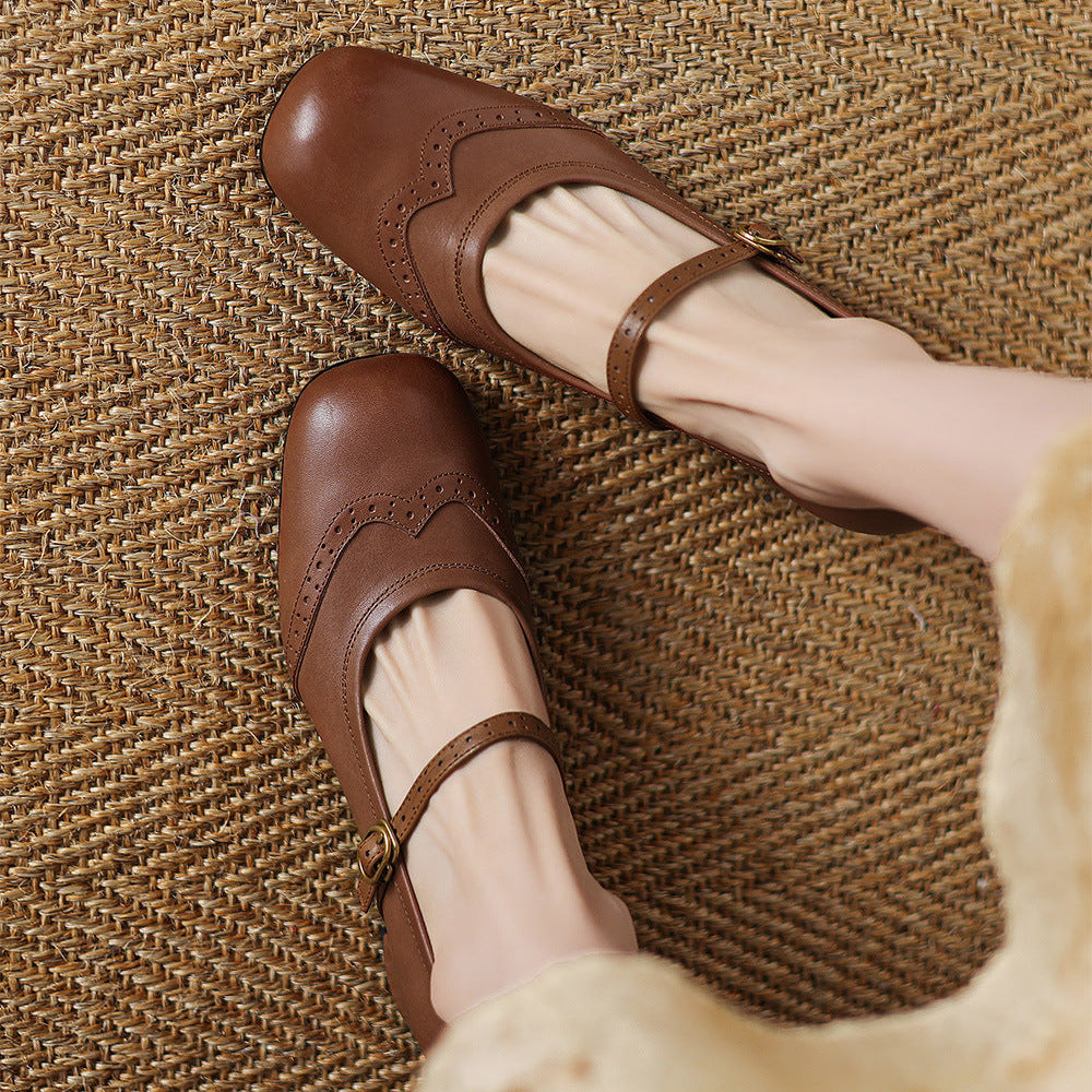 Harel | Mary Jane brogue in vera pelle
