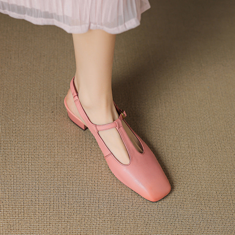 Jessi | Slingback in vera pelle con cinturino a T