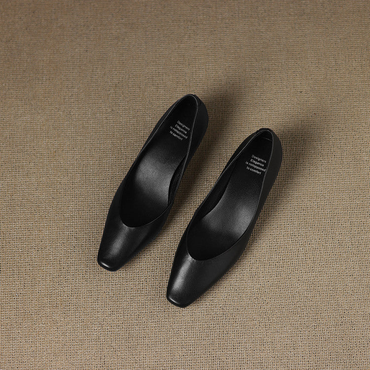 Aldina | Ballerine in vera pelle con zeppa